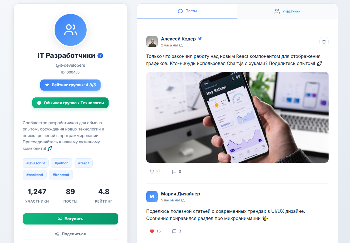Группы по интересам Кольцо